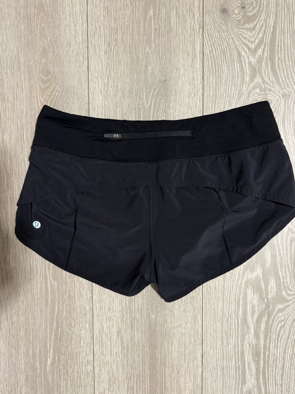 lululemon athletica Black Women's Running Shorts with Rear Zip Pocket